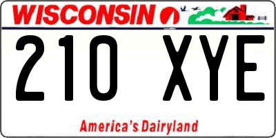 WI license plate 210XYE
