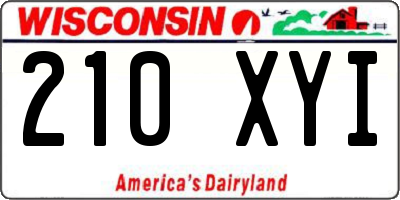 WI license plate 210XYI