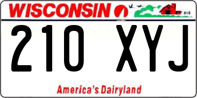 WI license plate 210XYJ