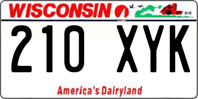 WI license plate 210XYK