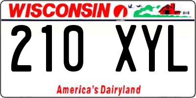 WI license plate 210XYL