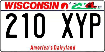 WI license plate 210XYP