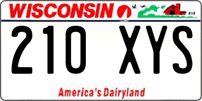 WI license plate 210XYS