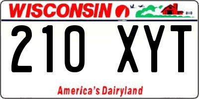 WI license plate 210XYT