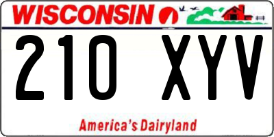 WI license plate 210XYV