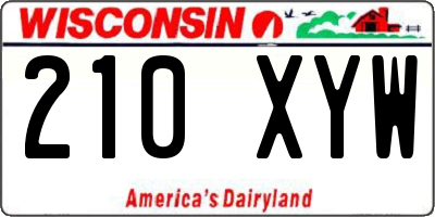 WI license plate 210XYW