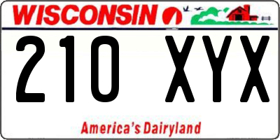 WI license plate 210XYX