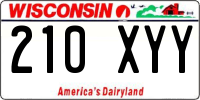 WI license plate 210XYY