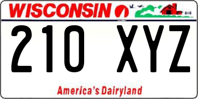 WI license plate 210XYZ