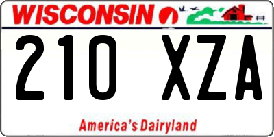 WI license plate 210XZA