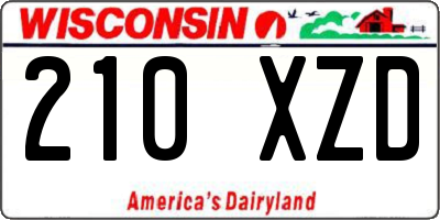 WI license plate 210XZD