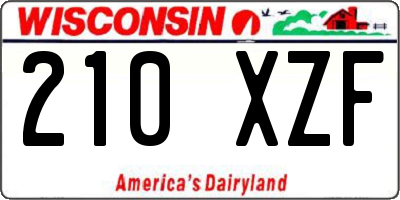 WI license plate 210XZF