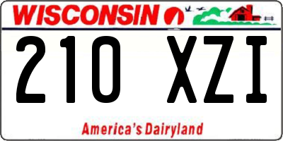 WI license plate 210XZI