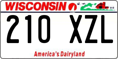 WI license plate 210XZL