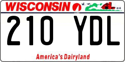 WI license plate 210YDL
