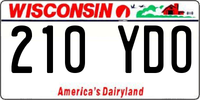 WI license plate 210YDO