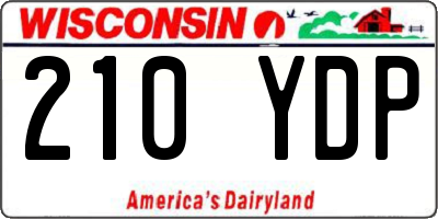 WI license plate 210YDP