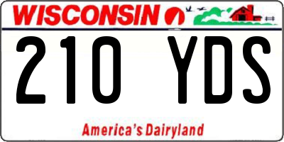 WI license plate 210YDS