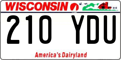 WI license plate 210YDU