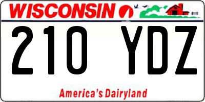 WI license plate 210YDZ