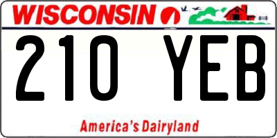 WI license plate 210YEB