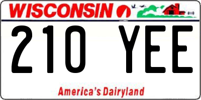 WI license plate 210YEE