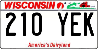 WI license plate 210YEK