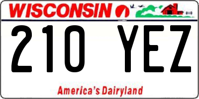 WI license plate 210YEZ