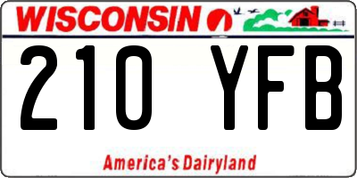 WI license plate 210YFB