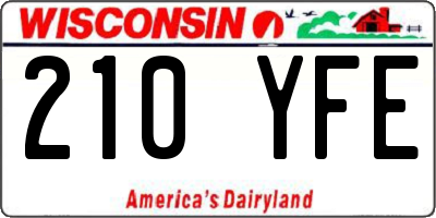 WI license plate 210YFE