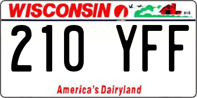 WI license plate 210YFF