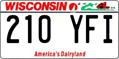 WI license plate 210YFI
