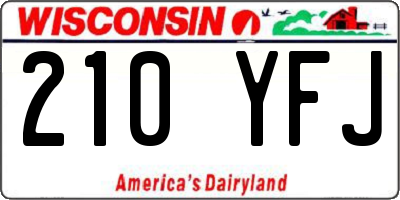WI license plate 210YFJ