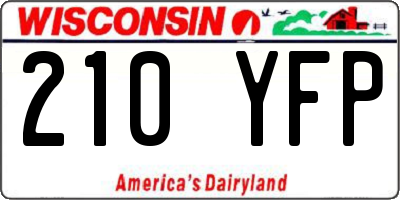 WI license plate 210YFP
