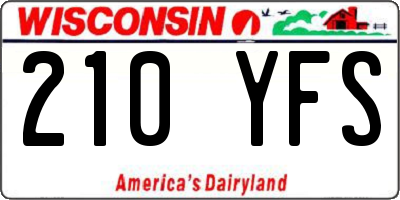 WI license plate 210YFS