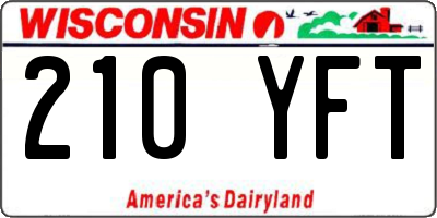 WI license plate 210YFT