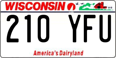 WI license plate 210YFU