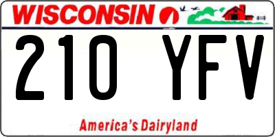 WI license plate 210YFV
