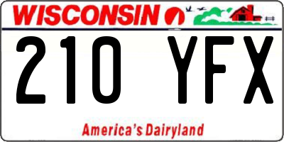 WI license plate 210YFX