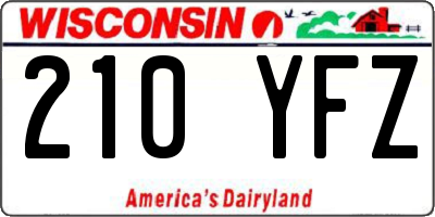 WI license plate 210YFZ