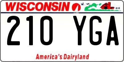 WI license plate 210YGA