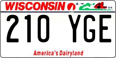 WI license plate 210YGE