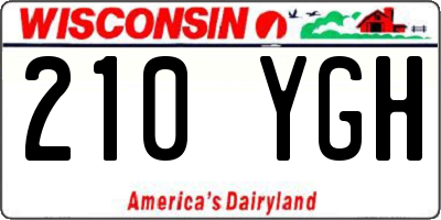 WI license plate 210YGH