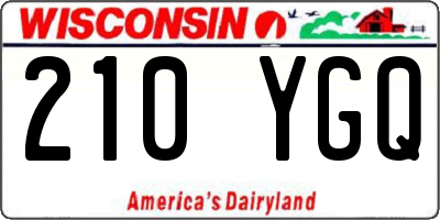 WI license plate 210YGQ
