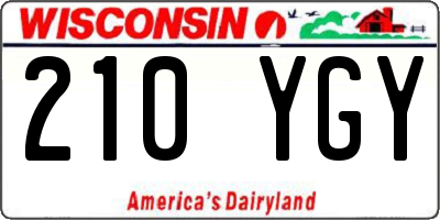 WI license plate 210YGY