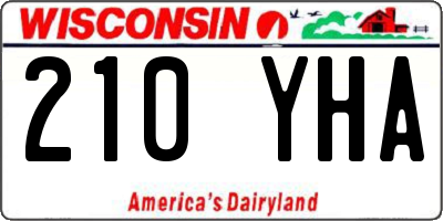 WI license plate 210YHA