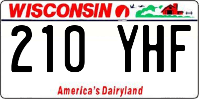 WI license plate 210YHF