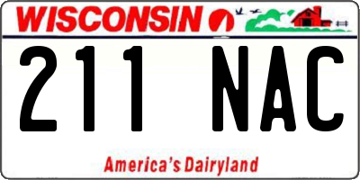 WI license plate 211NAC