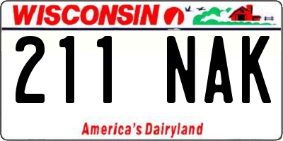 WI license plate 211NAK