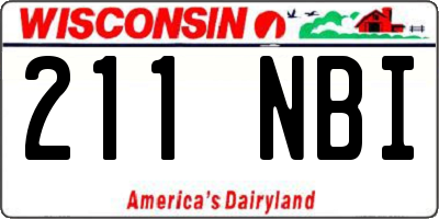 WI license plate 211NBI